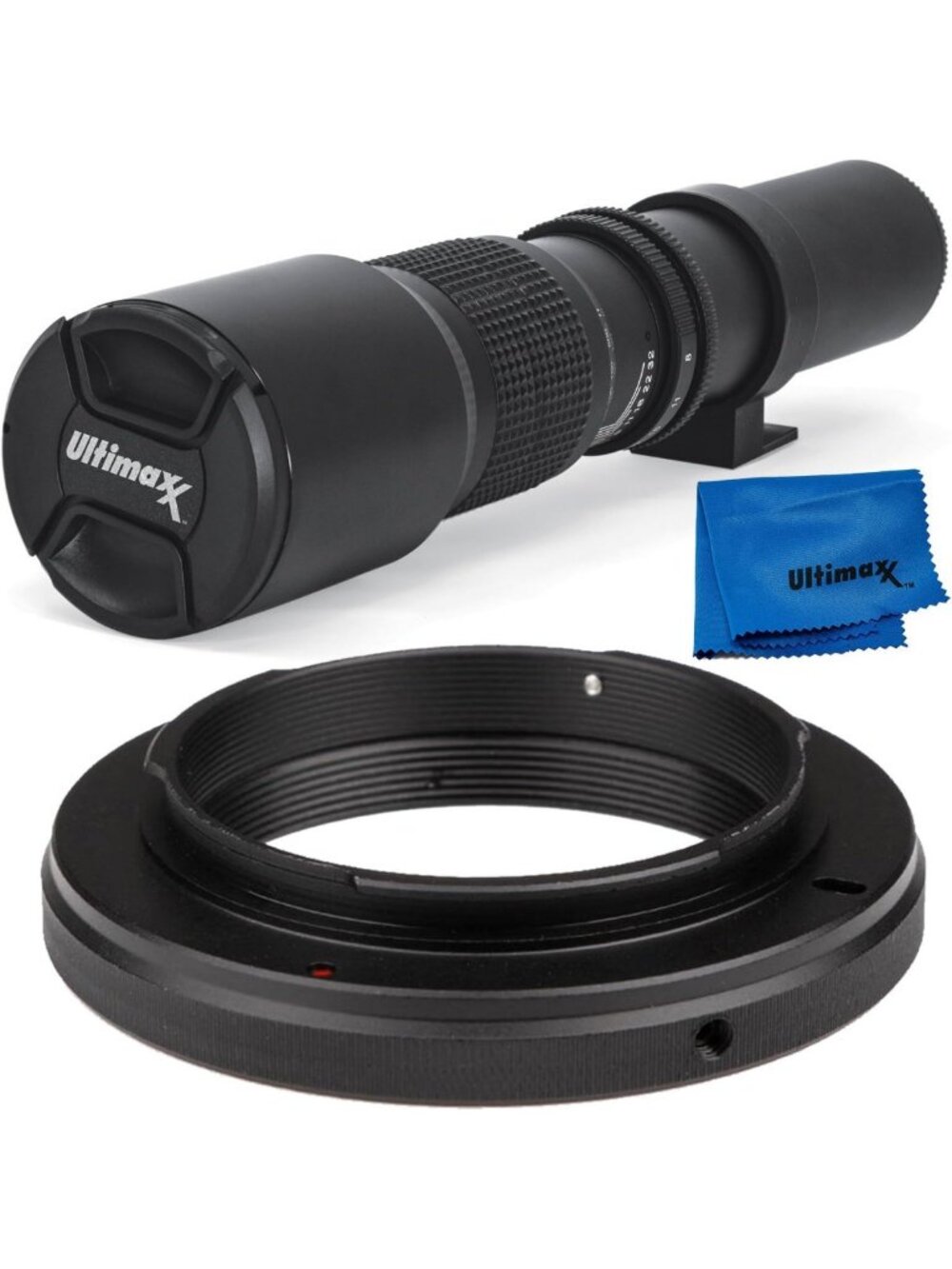 500mm f/8 Telephoto Lens with T-Mount Adapter & Cleaning Cloth for SLR/DSLR